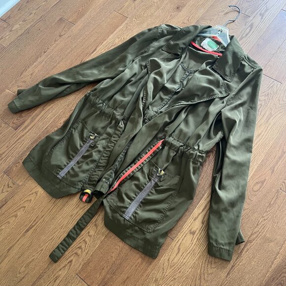 Anthropologie Gisborne Obi Trench Anorak Olive Green Jacket Women’s XL - Picture 7 of 9